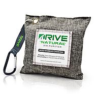 DRIVE Natural Car Air Freshener (Gray) - Best Auto Purifier is Certified Moso Bamboo Activated Charcoal 220g - Unscen...