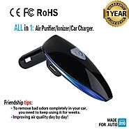 Portable Car Air Purifier,Evtech Car Ionic Air Freshener Removes Cigarette Smoke, Bacteria, Odor Smell with 2.1A Dual...