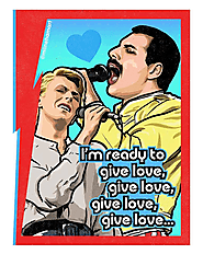 David Bowie and Freddie Mercury Valentine’s Day Card