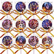 Coco Lollipops Disney Movie, Miguel, Hector Party Favors Supplies Decorations Lollipops with Orange Ribbon Bows Party...