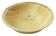 Leaftrend Disposable Palm Leaf Plates, Wedding and Party Plates, Round Palm Leaf Bowl, 4" W, 25 Piece