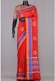 Handloom Tussar Silk Sarees Online | Banarasi Tussar Silk Saris