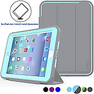 iPad Mini 1 / 2/ 3 Case Three Layer Heavy Duty Shock Poof Smart Cover, Auto Sleep Wake With Leather Stand Feature For...