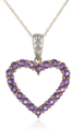 10k Yellow Gold Heart Shaped Amethyst Pendant with Diamond-Accent