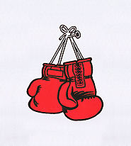 Classic Red Boxing Gloves Embroidery Design | EMBMall