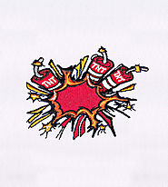Classic Shocking Red TNT Bombs Embroidery Design | EMBMall
