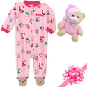 Carter's "My First Christmas" Footie Pajama and Bear Color: Pink, Size:6-9mths: Clothing