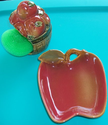 Apple Spoon Rest and Apple with Scouring Pad Tucked inside