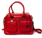 Lin&Leo Baby Changing Bag - Red Leather
