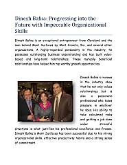 Dinesh Bafna: Progressing into the Future with Impeccable Organizational Skills