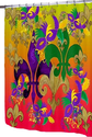 Mardi Gras Blast Fleur De Lis Colorful Shower Curtain