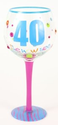 Wine Glasses Hand Painted Milestone 40th Birthday Wine Glass, Holds 18 Oz - In A Gift Box : Amazon.com : Kitchen & Di...