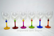 Italian Hand Painted Multicolor Fun Wine Glass - Set Of 6 Glasses Free Ship. GS111-ITE : Amazon.com : Kitchen & Dining