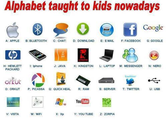 Alphabet taught to kids these days, lol!...