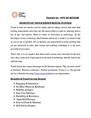 BENEFITS OF TOUCH SCREEN RENTAL IN DUBAI