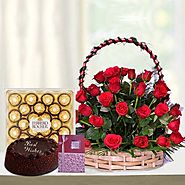 Buy/Send Red Basket Hamper Online - YuvaFlowers.com