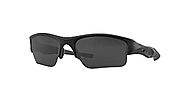 Oakley Flak Jacket XLJ OO9009 11-004 63MM Matte Black/Grey Rectangle Sunglasses for Men + BUNDLE Accessory Leash Kit ...