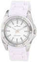 Anne Klein Women's 109179WTWT Silver-Tone Swarovski Crystal Accented White Plastic Watch