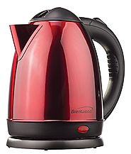 Brentwood KT1785 Stainless Steel Electric Tea Kettle, 1.5-Liter, Red