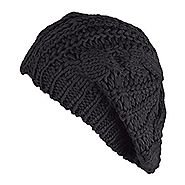 Senchanting Women Girl Slouchy Knit Beret Beanie Hat Cap (Black)