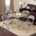 Amazon.com - Meco Sudden Comfort Deluxe Double Padded Chair and Back - 5 Piece Card Table Set - Chickory Beige
