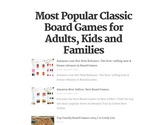 Most Popular Classic Board Games for Adults, Kids and Families
