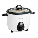 Rival RC101 10-Cup (Cooked) Rice Cooker with Steaming Basket, White/Black