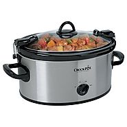 Crock-Pot SCCPVL600S Cook' N Carry 6-Quart Oval Manual Portable Slow Cooker, Stainless Steel