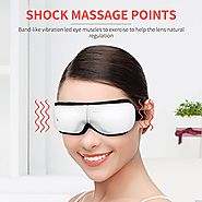 BROMOSE Eye Massager USB Electric Music Therapy Stress Relief Foldable for Eye Care Air Pressure Heat Compression Vib...