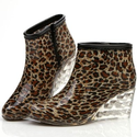 Fun Shoes Leopard Print Womens Rain Boots