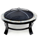 Round Slate Tile Fire Pit- Garden Oasis