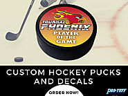 Custom Hockey Pucks & Decals