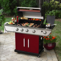 4-Burner LP Red Gas Grill w/ Searing Burner- Kenmore-Outdoor Living-Grills & Outdoor Cooking-Gas Grills