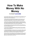 How To Make Money With No Money
