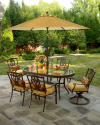 Highland 7 Pc. Glass Dining Set with Stamped Apron- Country Living-Outdoor Living-Patio Furniture-Dining Sets