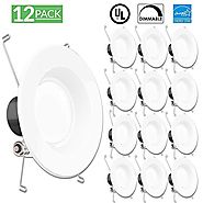 Sunco Lighting 12 PACK- 13Watt 5/6-inch ENERGY STAR Dimmable LED Recessed Lighting Fixture Retrofit Downlight- 4000K ...