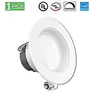 11Watt 4-inch ENERGY STAR UL-listed Dimmable LED Downlight Retrofit Recessed Lighting Fixture - 3000K Warm White LED ...