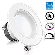 Sunco Lighting 11Watt 4"- Inch Energy Star UL-Listed Dimmable LED Downlight Retrofit Baffle Recessed Lighting Kit Fix...