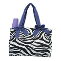 Quilted Zebra Diaper Bag Purple