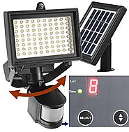 Robust Solar 80 LED Outdoor Solar Motion Light, Digitally Adjustable Time & LUX, 2-axis Adjustable Motion Sensor with...