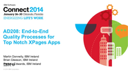 AD208 - End to End Quality Processes for Top Notch XPages Apps