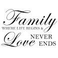 FAMILY... where life begins and love never ends