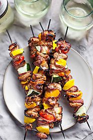Maple Balsamic Chicken and Bacon Skewers - A Calculated Whisk