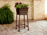 Wicker Square Plant Stand- Ty Pennington Style-Outdoor Living-Outdoor Decor-Planters