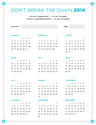 Don't Break the Chain Calendar 2014