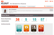 Influence scores for the users based on the received information