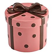 Cake Boss Novelty Serveware Present Cookie Jar, Pink