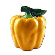 Bell Pepper Ceramic Cookie Jar Large Yellow