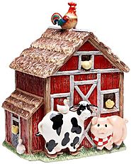 Appletree Design Barn Yard Cookie Jar, 10-3/8-Inch