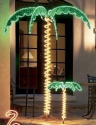 Roman Lights 169481 7-Feet Tall Holographic Ropelight Palm Tree-Plugs In Statue